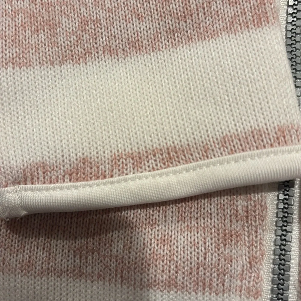 H & M Striped‎ Baby Hoodie - Soft Pink and White Size 18 month